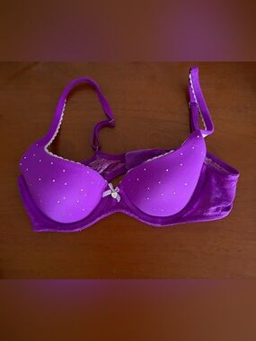 Victoria's Secret Purple Rhinestone Underwire Bra